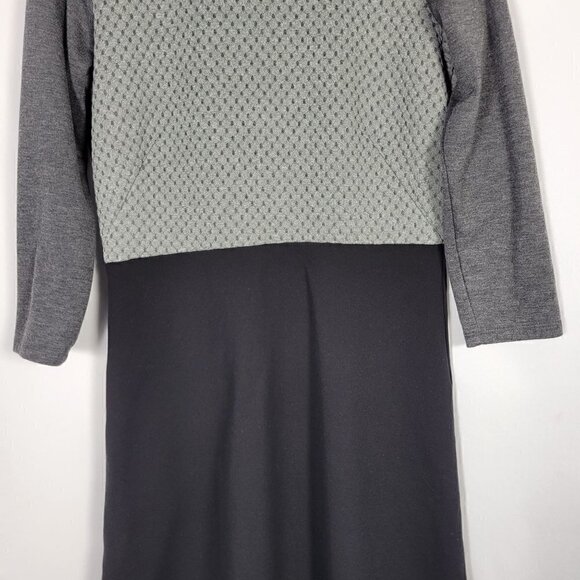 Ann Taylor Loft Women's Quilted 3/4 Sleeve Grey Dress Size 8 - Picture 4 of 13